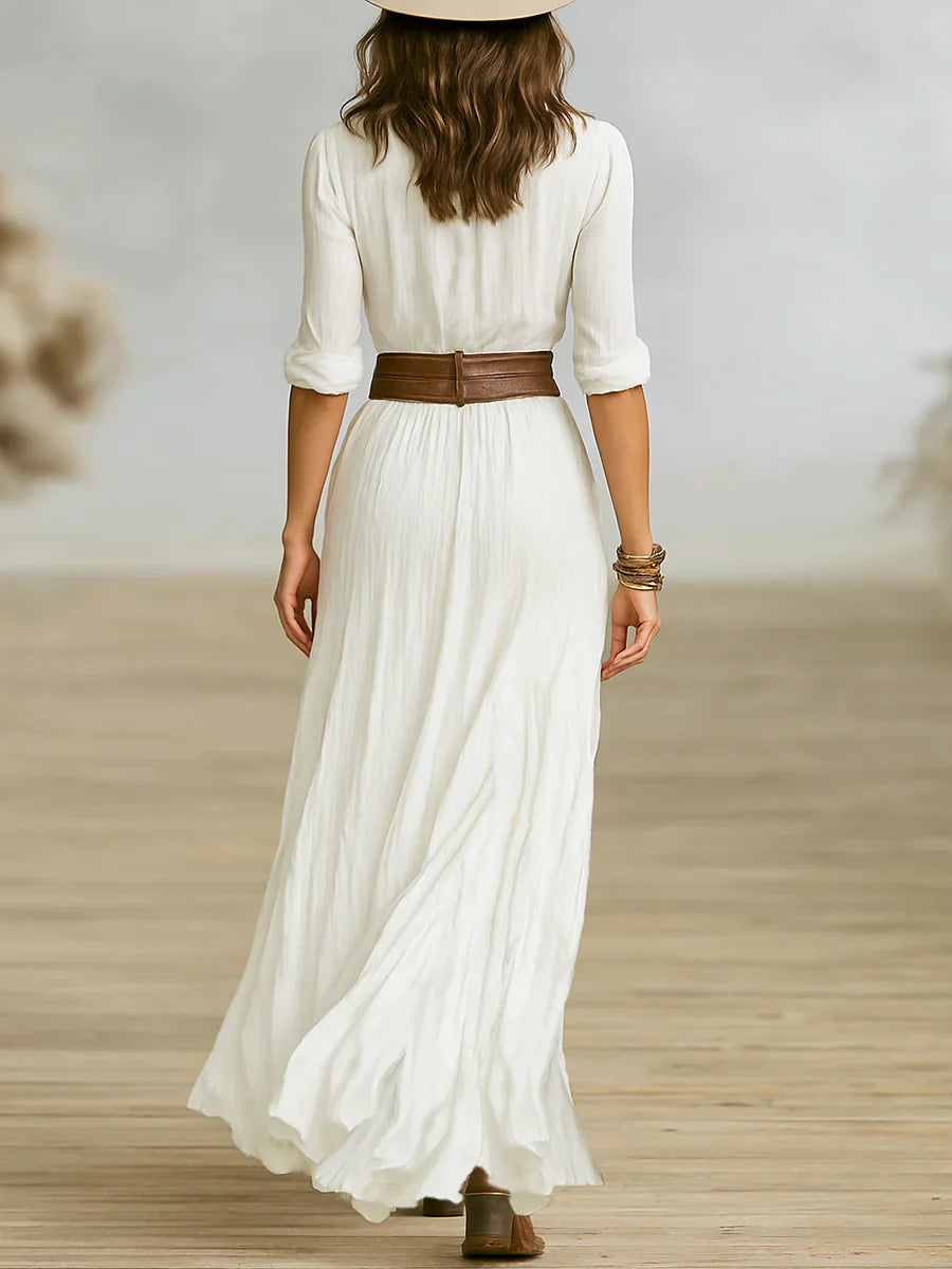 Petra - Elegantes Plisseekleid mit Gürtel