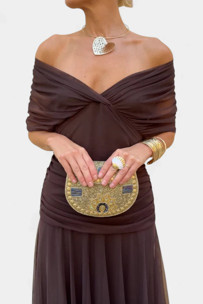 Nina - Romantisches langes Blumenmuster-Kleid