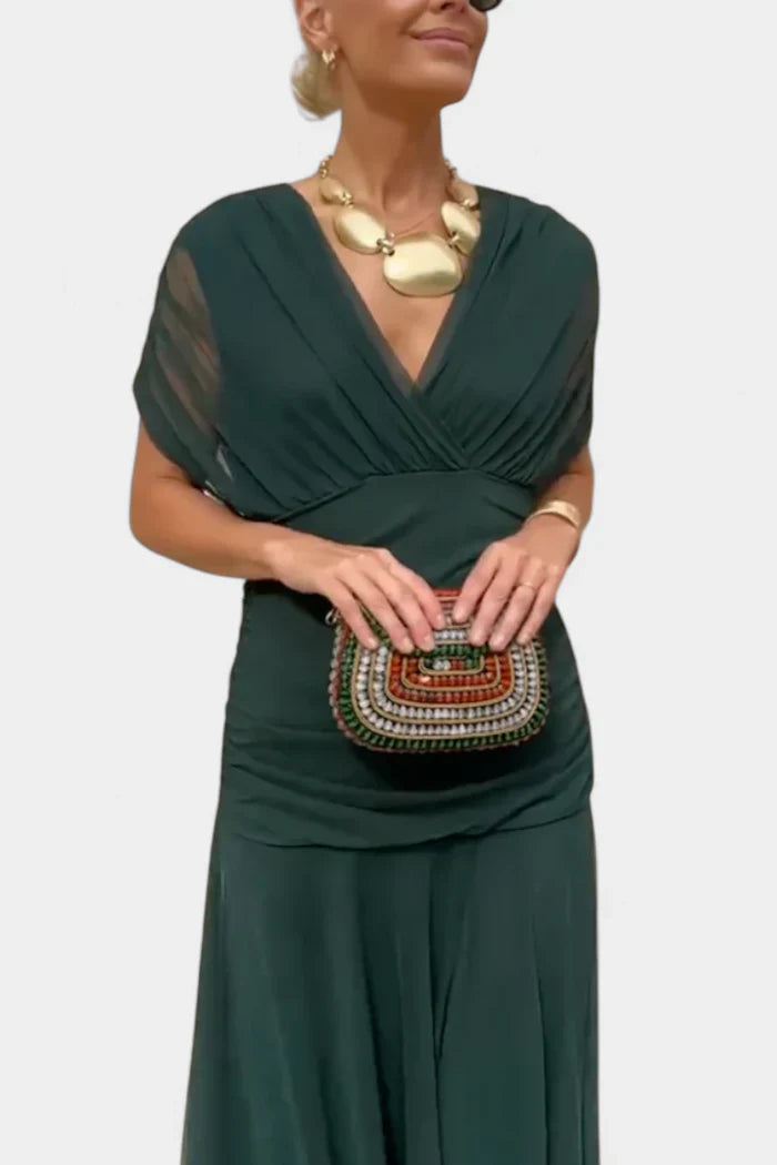 Nina - Romantisches langes Blumenmuster-Kleid
