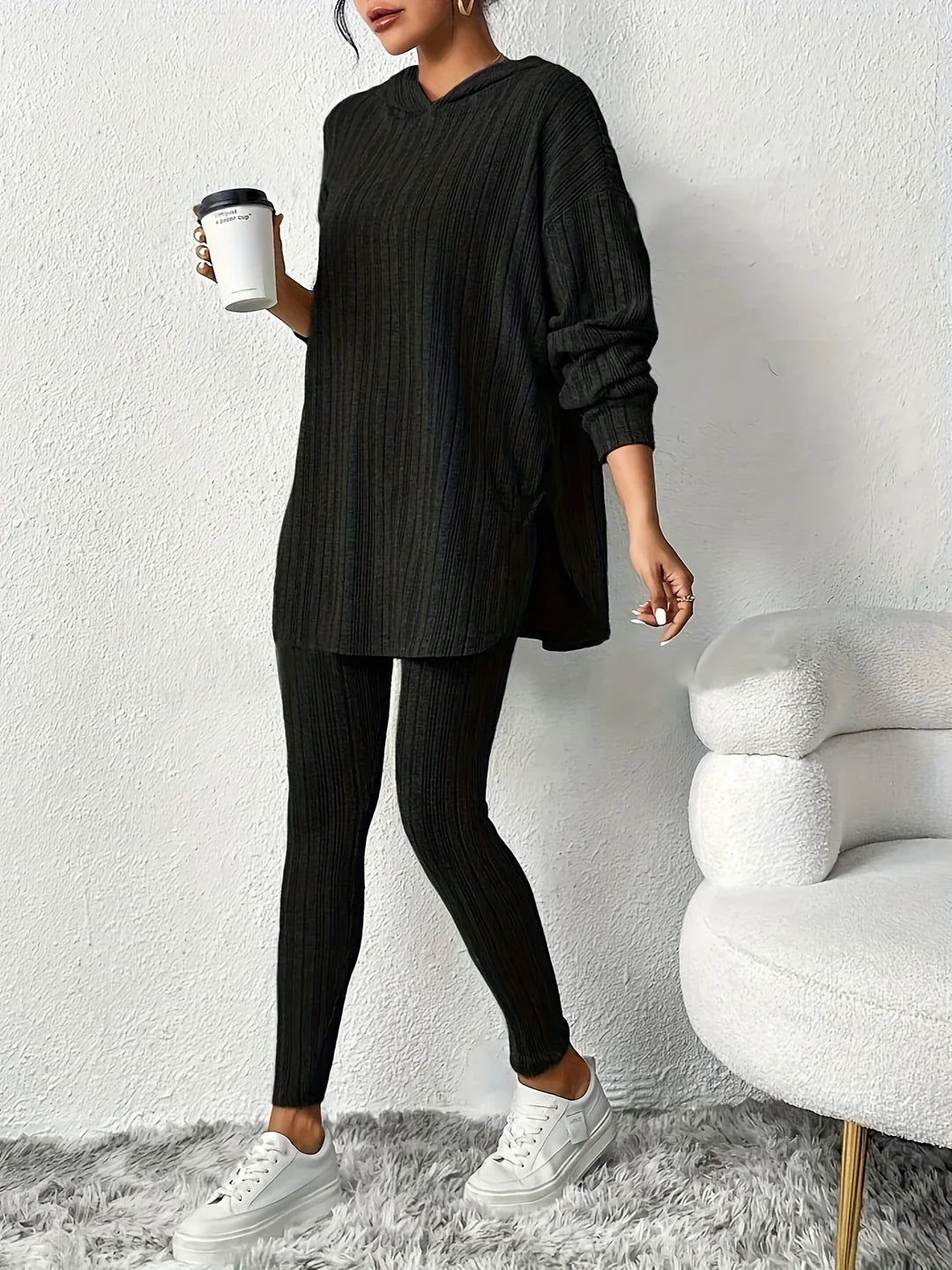 Anja - Geripptes Strick-Lounge-Set