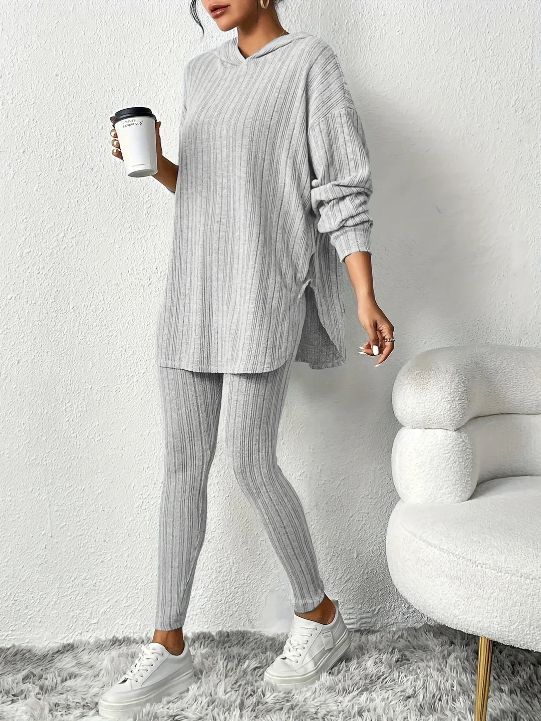 Anja - Geripptes Strick-Lounge-Set