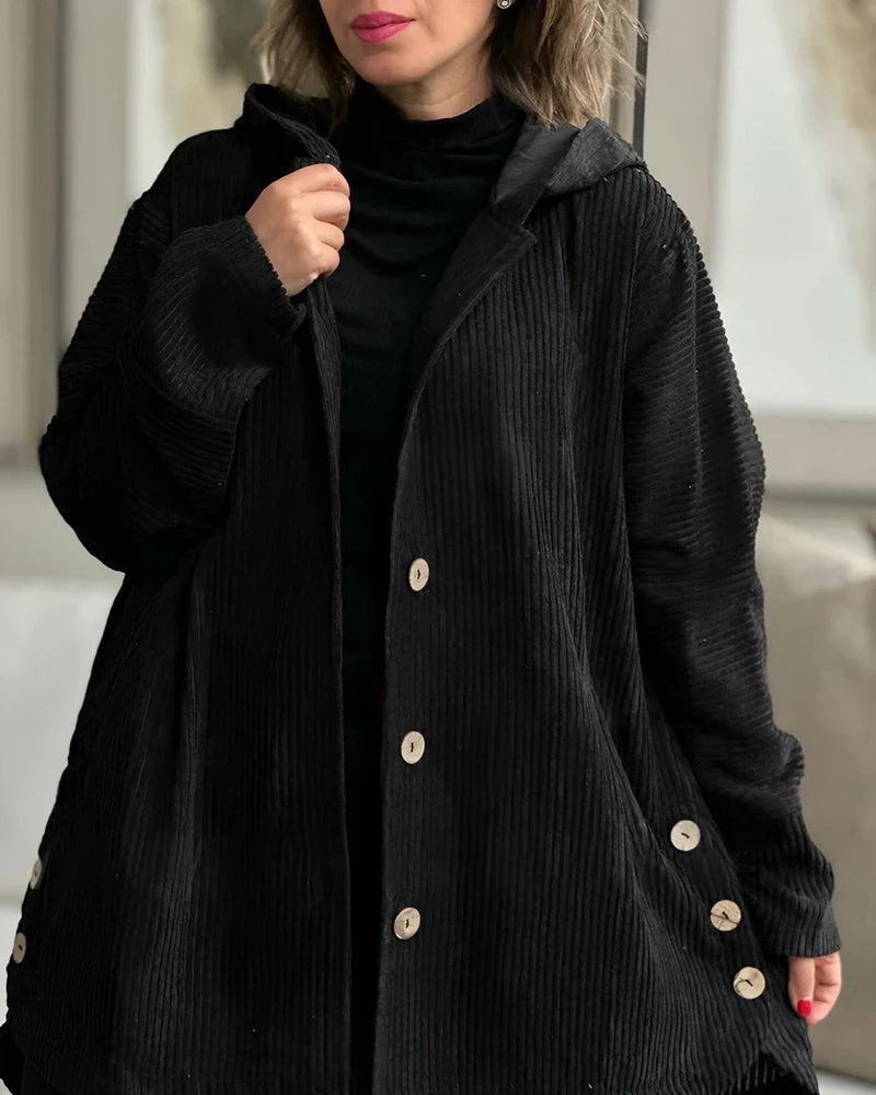Christine - Gemütliche Cordjacke mit Kapuze
