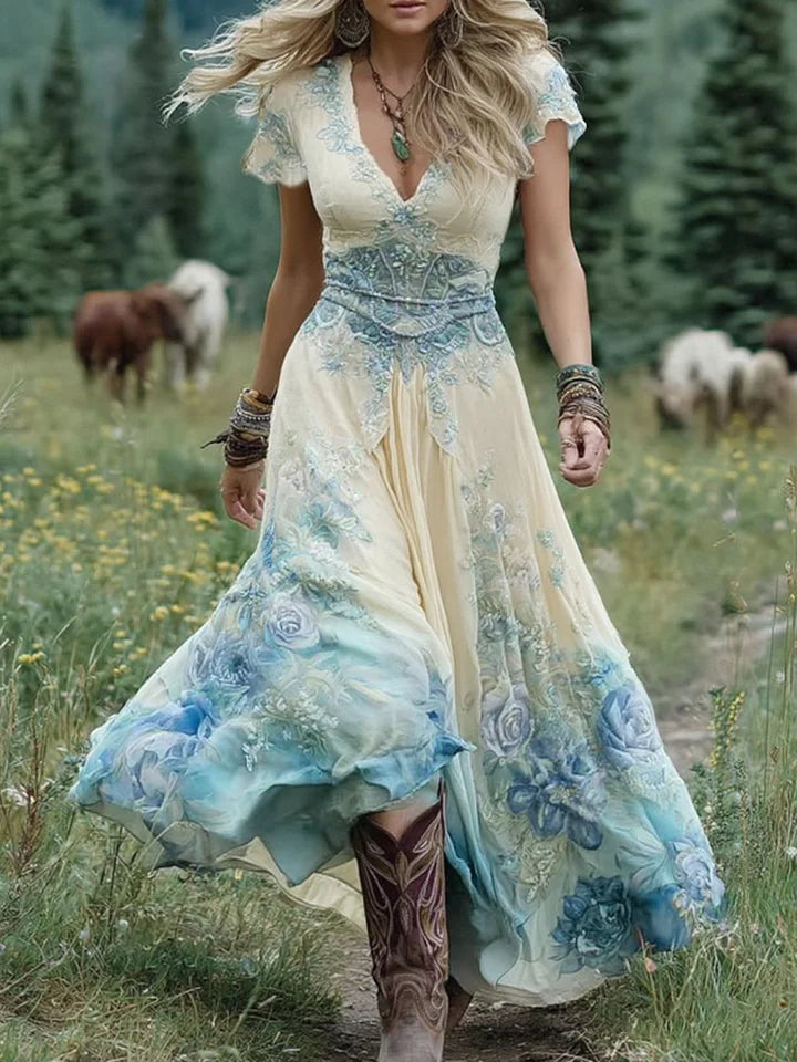 Margrit - Klassisches Kleid mit Blumenmuster