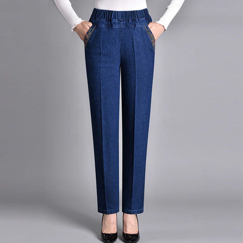 Adelheid - Damenjeans mit Gummibund und Seitentaschen